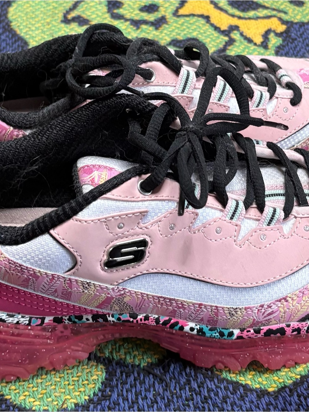 Skechers Pink and Black Women's Platform Athletic Sneakers
